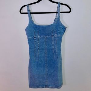 Urban Outfitters denim fitted mini dress. Size small.